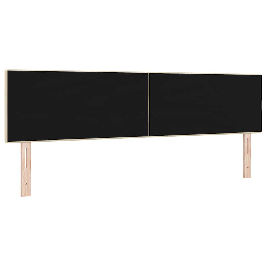 LED sengegavl med LED-lysstrimler Creme 180 cm Stof