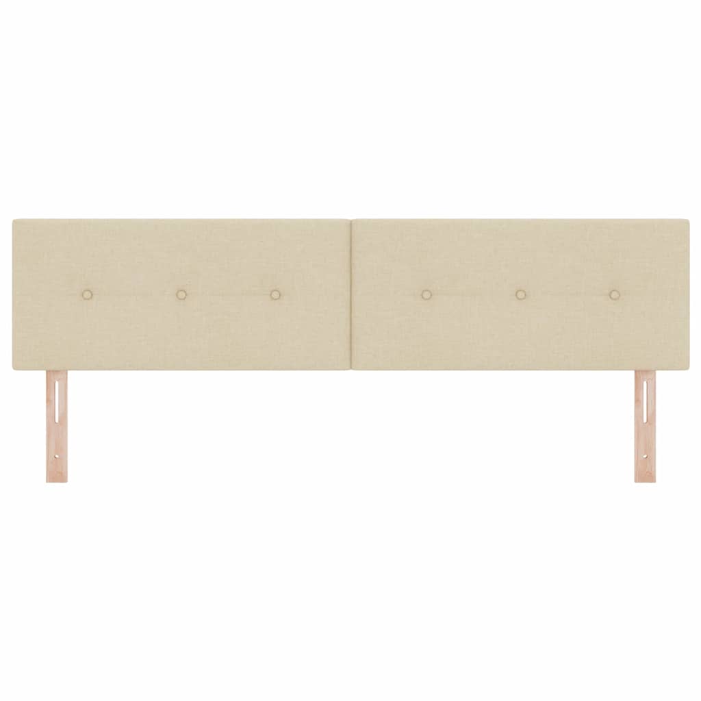 LED sengegavl med LED-lysstrimler Creme 180 cm Stof