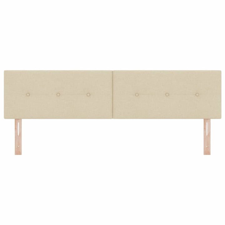 LED sengegavl med LED-lysstrimler Creme 180 cm Stof