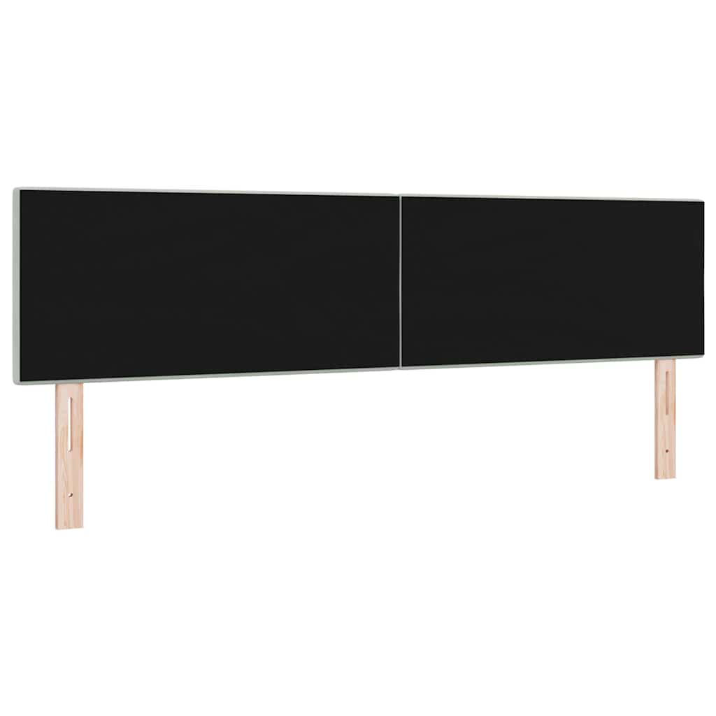 LED sengegavl med LED-lysstrimler Lysegrå 180 cm Fløjl