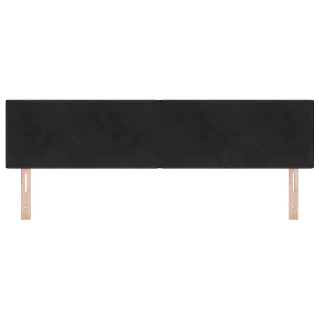 LED sengegavl med LED-lysstrimler Sort 180 cm Fløjl