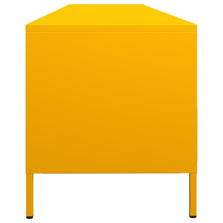 tv-bord 202x39x43,5 cm koldvalset stål sennepsgul