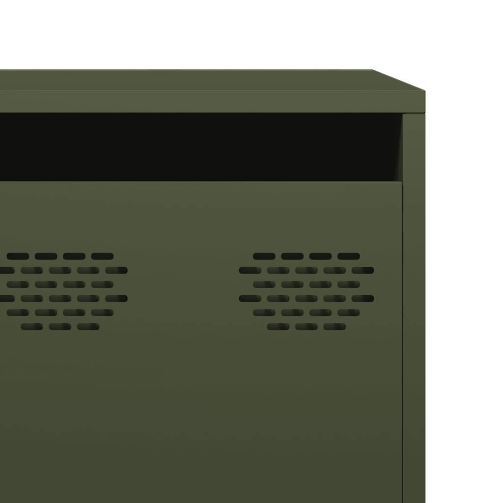 tv-bord 202x39x43,5 cm koldvalset stål olivengrøn'