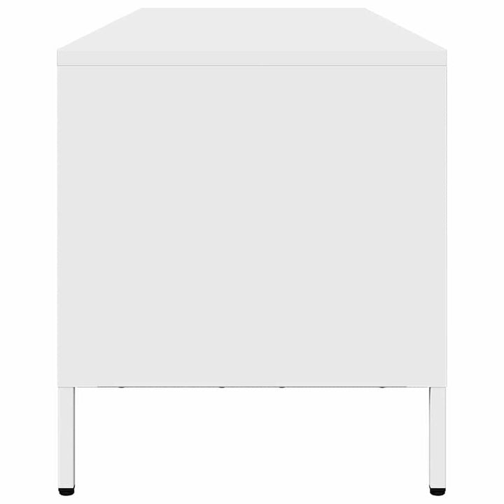 tv-bord 202x39x43,5 cm koldvalset stål hvid