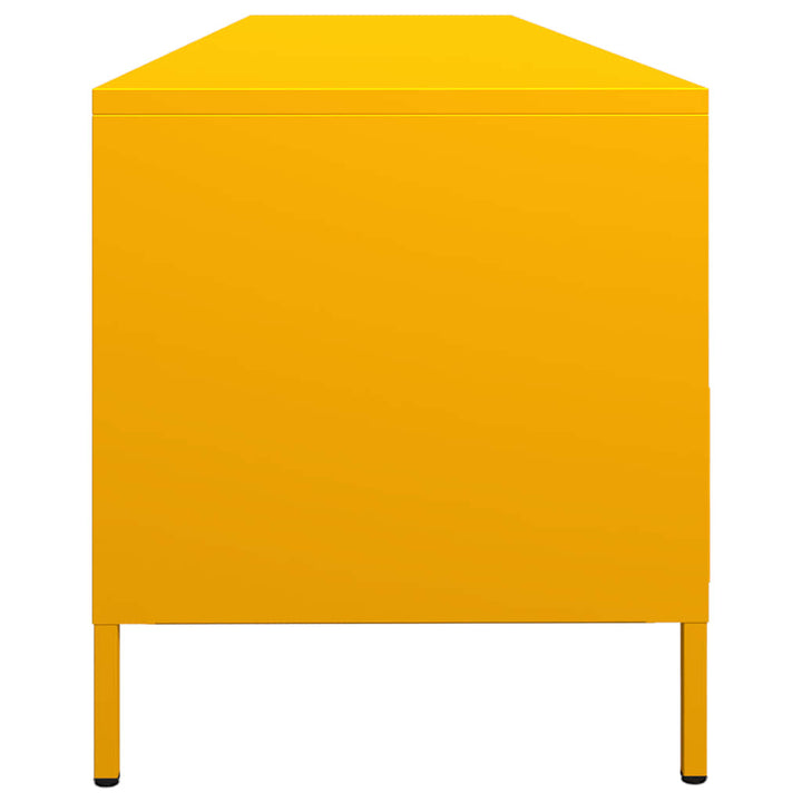 tv-bord 202x39x43,5 cm koldvalset stål sennepsgul