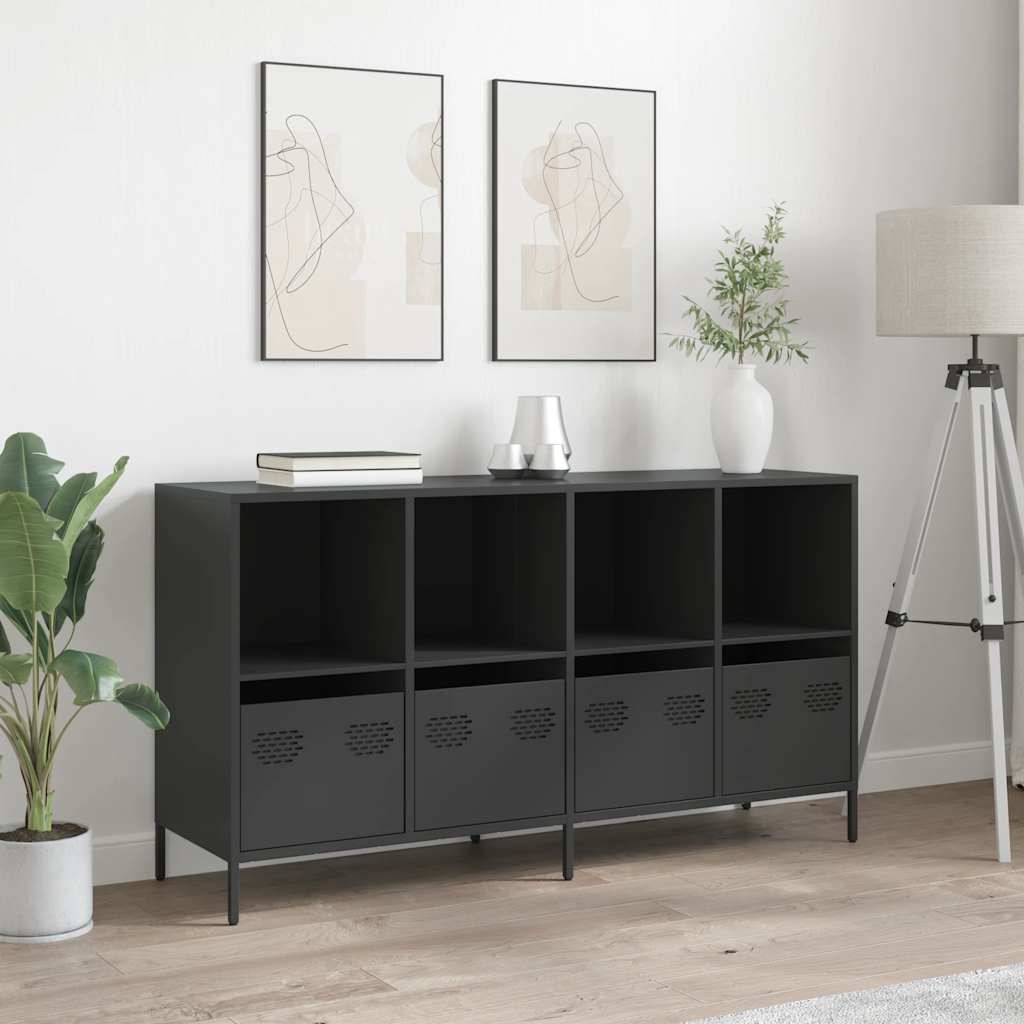 skænk 135x39x73,5 cm koldvalset stål sort