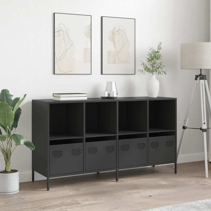 skænk 135x39x73,5 cm koldvalset stål sort