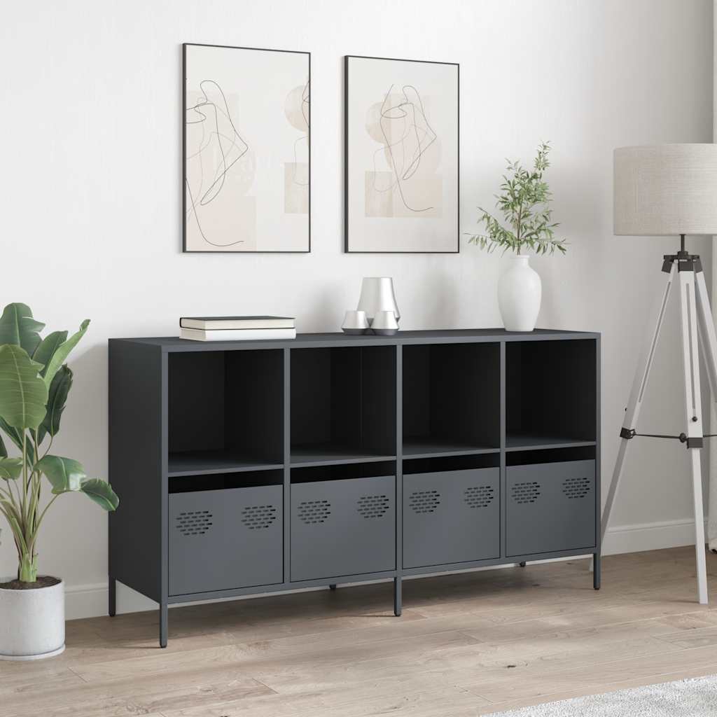 skænk 135x39x73,5 cm koldvalset stål antracitgrå