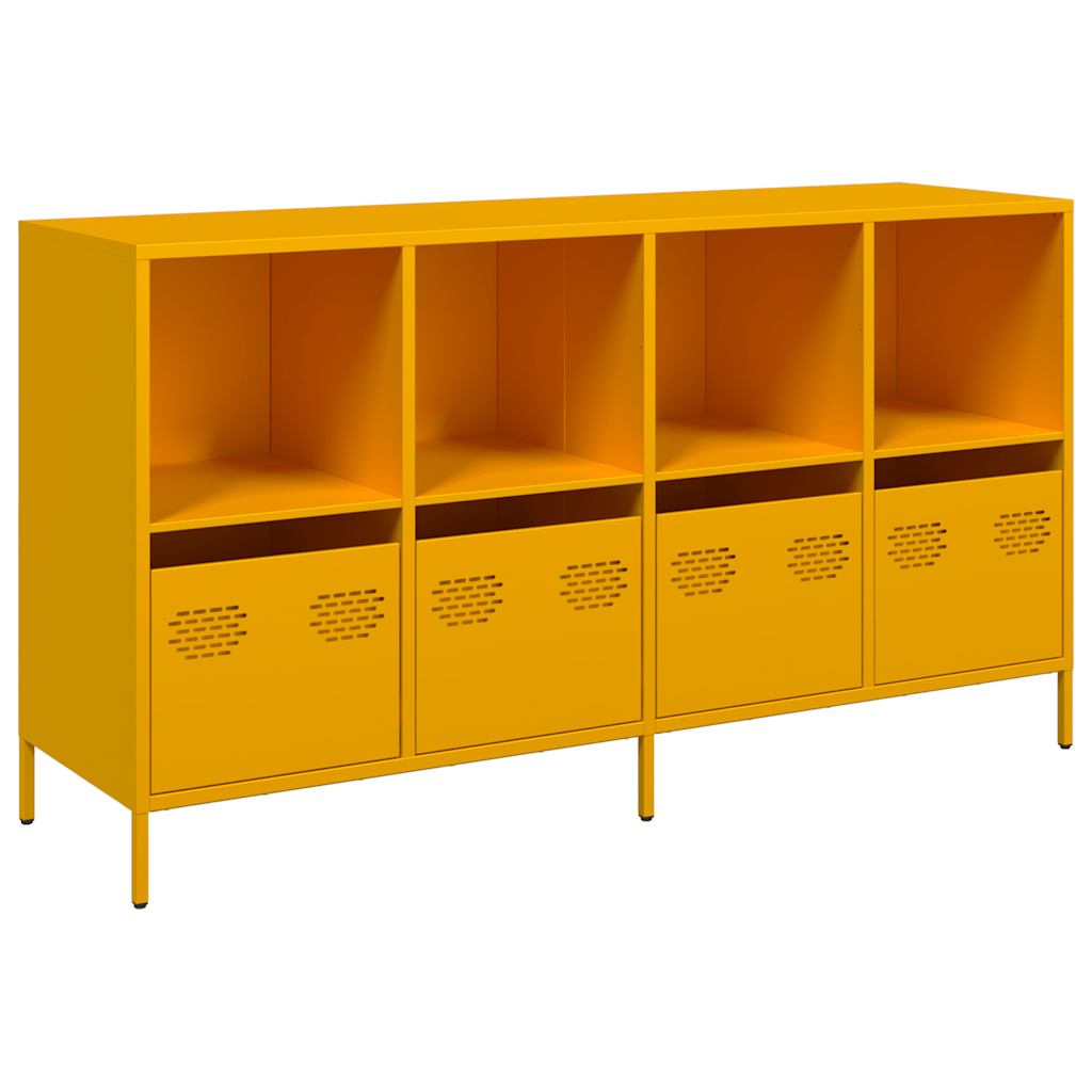 skab 135x39x73,5 cm koldvalset stål sennepsgul