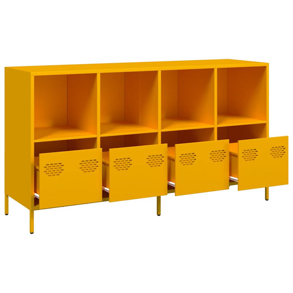 skab 135x39x73,5 cm koldvalset stål sennepsgul