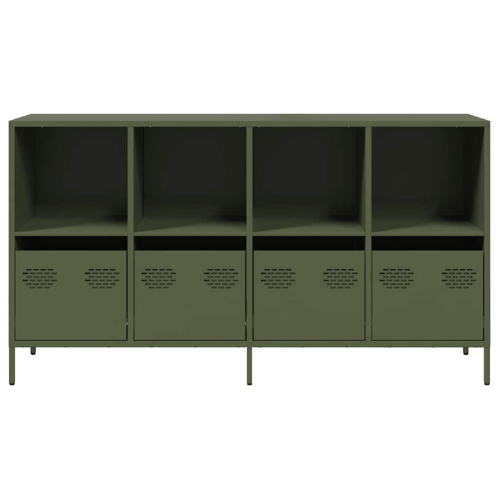 skab 135x39x73,5 cm koldvalset stål olivengrøn