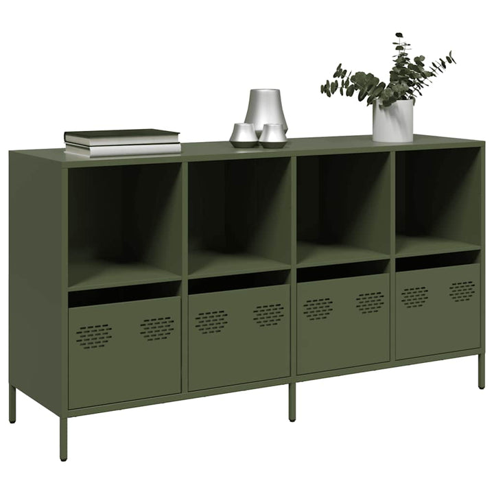 skab 135x39x73,5 cm koldvalset stål olivengrøn