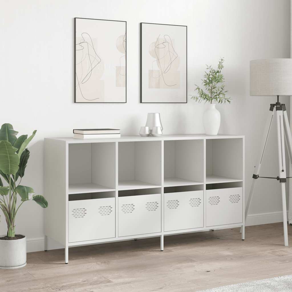 skænk 135x39x73,5 cm koldvalset stål hvid