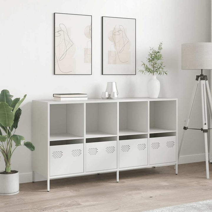 skænk 135x39x73,5 cm koldvalset stål hvid