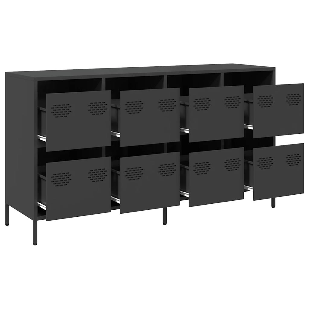 skænk 135x39x73,5 cm koldvalset stål sort
