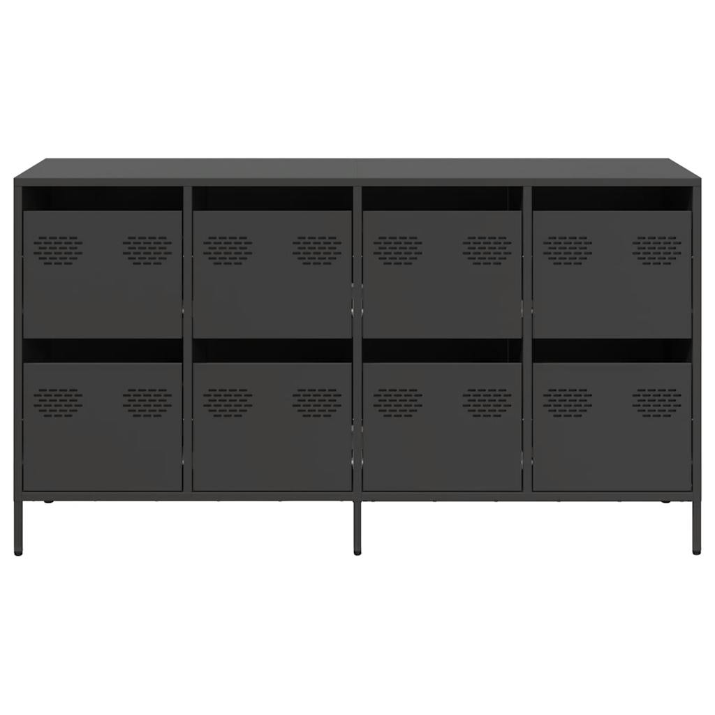 skænk 135x39x73,5 cm koldvalset stål sort