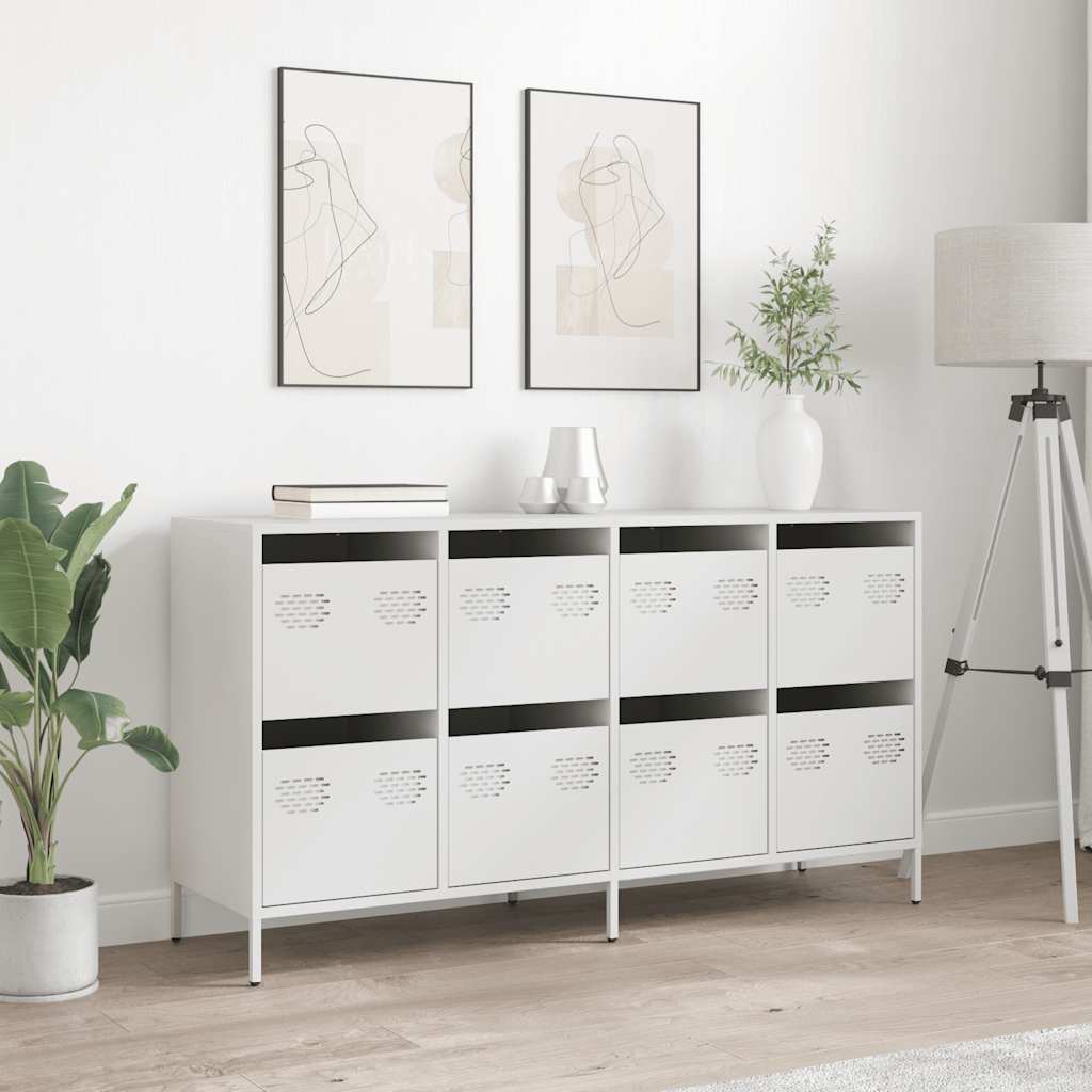 skænk 135x39x73,5 cm koldvalset stål hvid