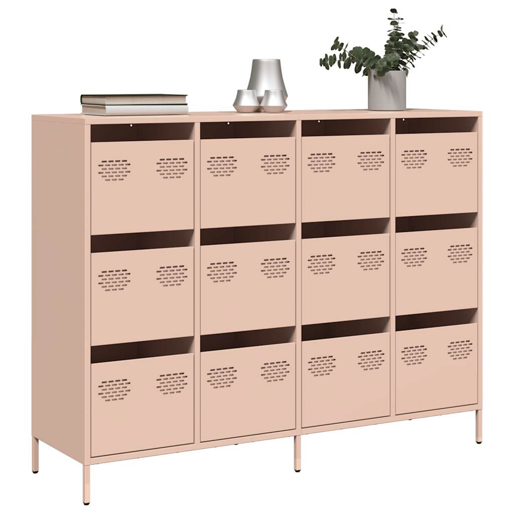 skab 135x39x103,5 cm koldvalset stål lyserød