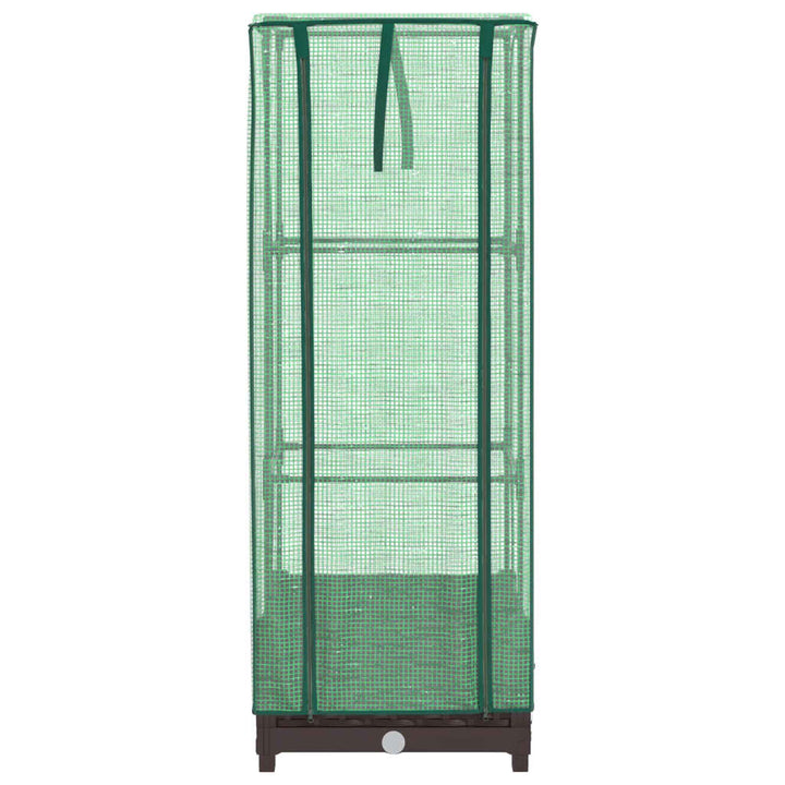 højbed med drivhusovertræk 40x40x123 cm rattan-look