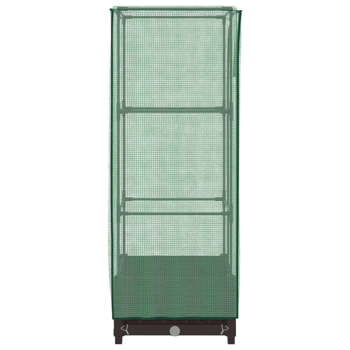 højbed med drivhusovertræk 40x40x123 cm rattan-look