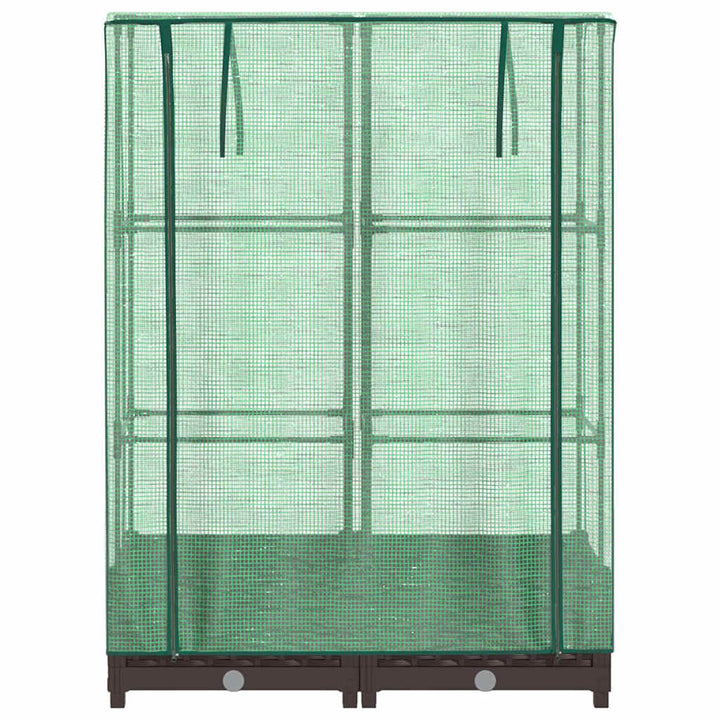 højbed med drivhusovertræk 80x40x123 cm rattan-look