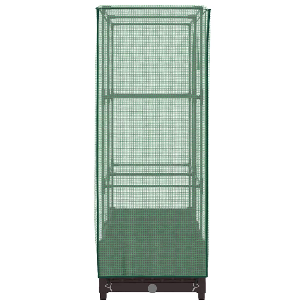 højbed med drivhusovertræk 80x40x123 cm rattan-look