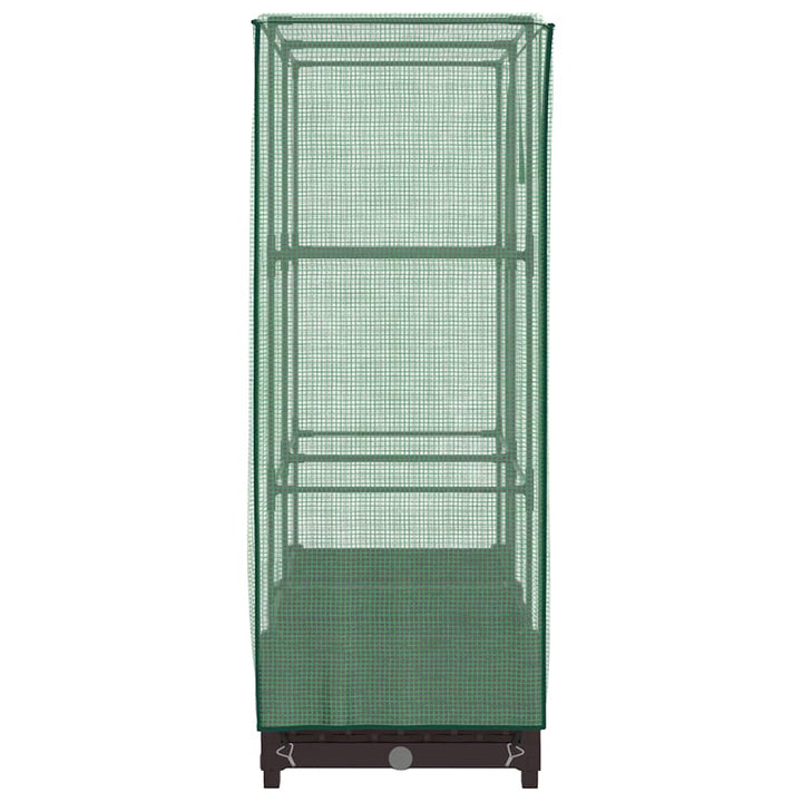 højbed med drivhusovertræk 80x40x123 cm rattan-look