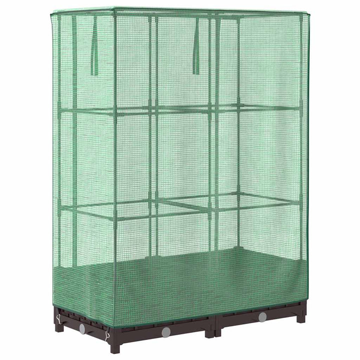 højbed med drivhusovertræk 80x40x123 cm rattan-look