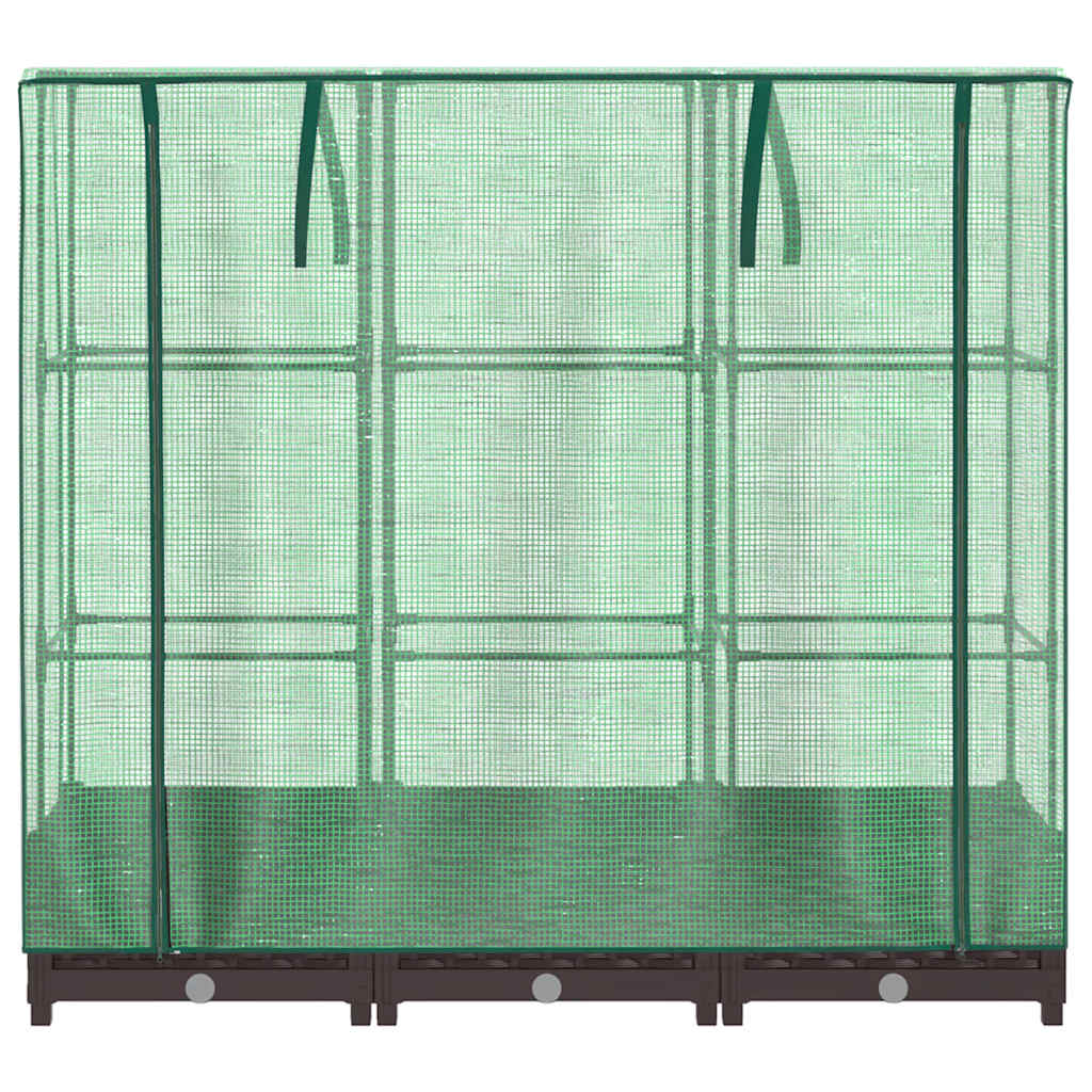 højbed med drivhusovertræk 120x40x123 cm rattan-look