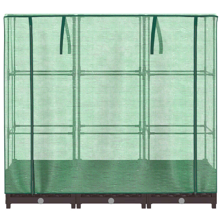 højbed med drivhusovertræk 120x40x123 cm rattan-look