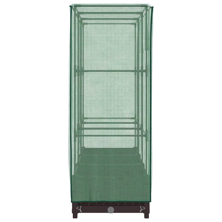 højbed med drivhusovertræk 120x40x123 cm rattan-look