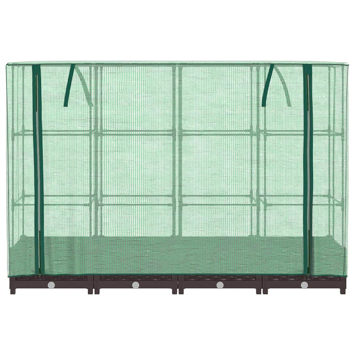 højbed med drivhusovertræk 160x40x123 cm rattan-look