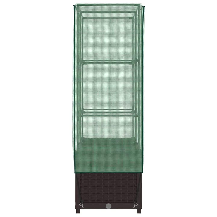 højbed med drivhusovertræk 80x40x138 cm rattan-look