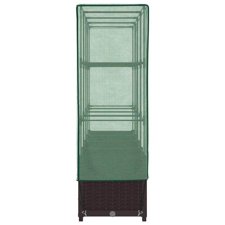 højbed med drivhusovertræk 160x40x138 cm rattan-look