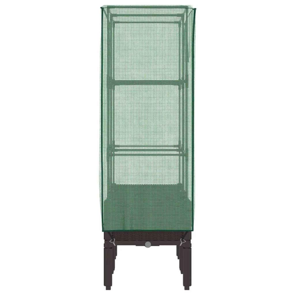 højbed med drivhusovertræk 80x40x140 cm rattan-look