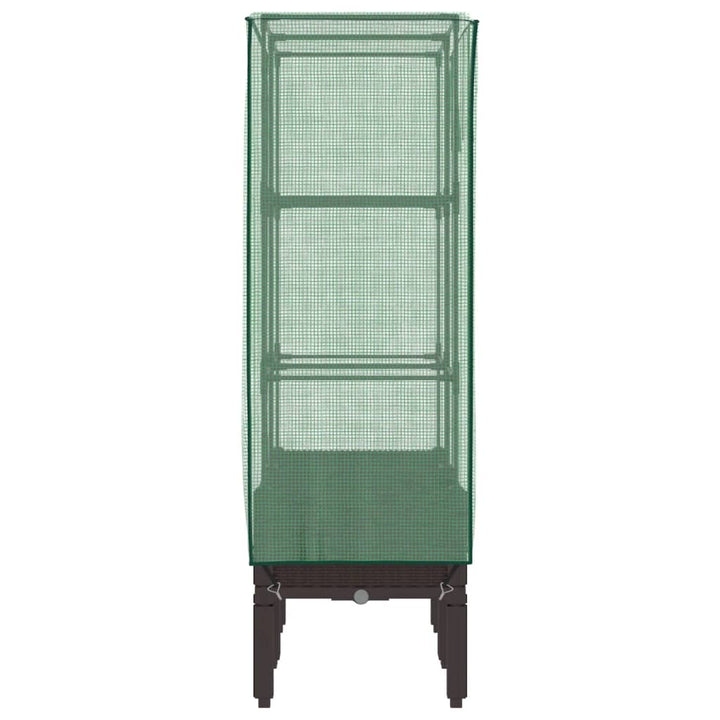 højbed med drivhusovertræk 80x40x140 cm rattan-look