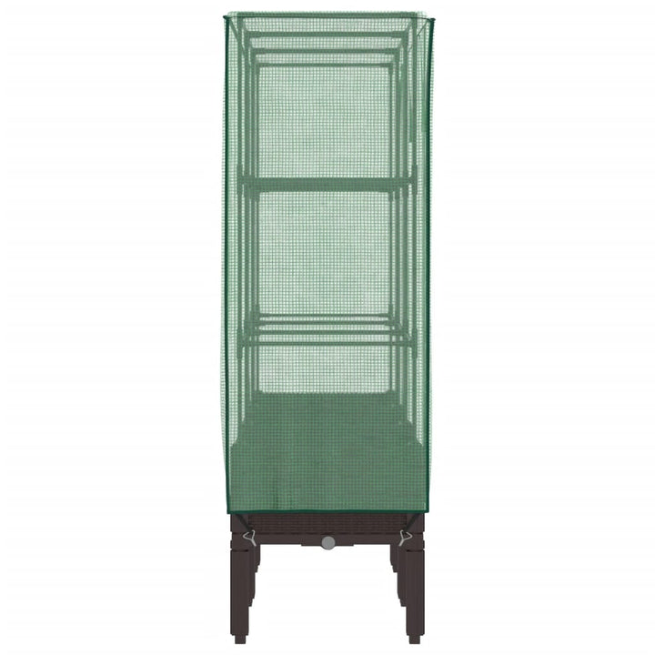 højbed med drivhusovertræk 120x40x140 cm rattan-look