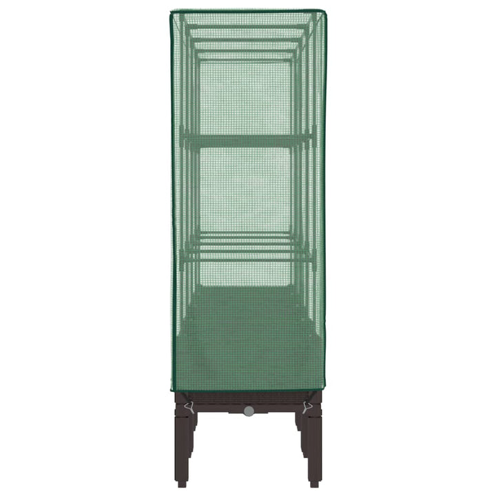 højbed med drivhusovertræk 160x40x140 cm rattan-look