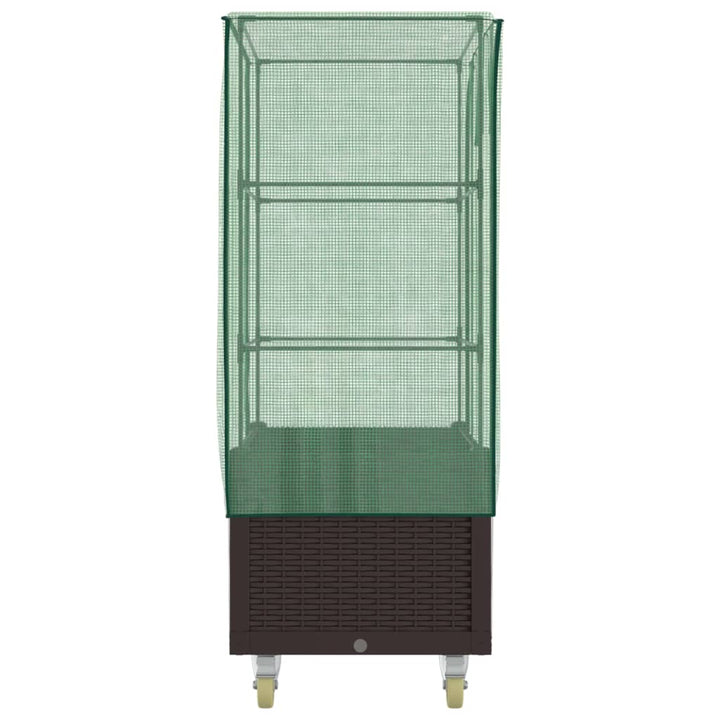 højbed med overtræk og hjul 80x50x182 cm rattan-look