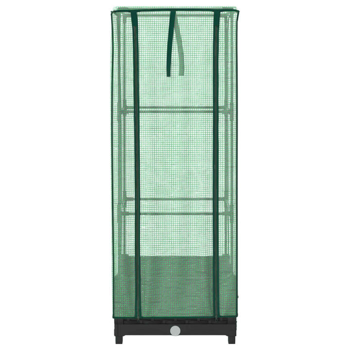 højbed med drivhusovertræk 40x40x123 cm rattan-look