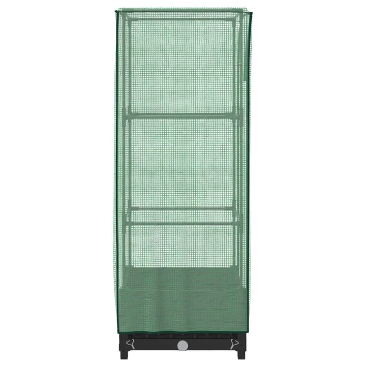 højbed med drivhusovertræk 40x40x123 cm rattan-look