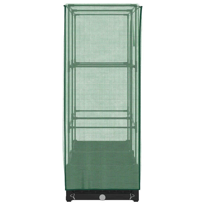 højbed med drivhusovertræk 80x40x123 cm rattan-look