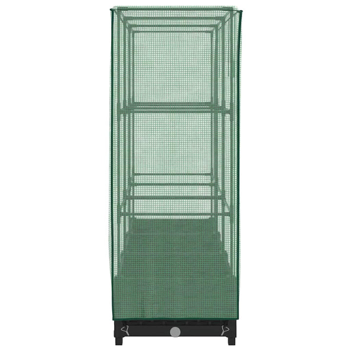 højbed med drivhusovertræk rattan-look 120x40x123 cm