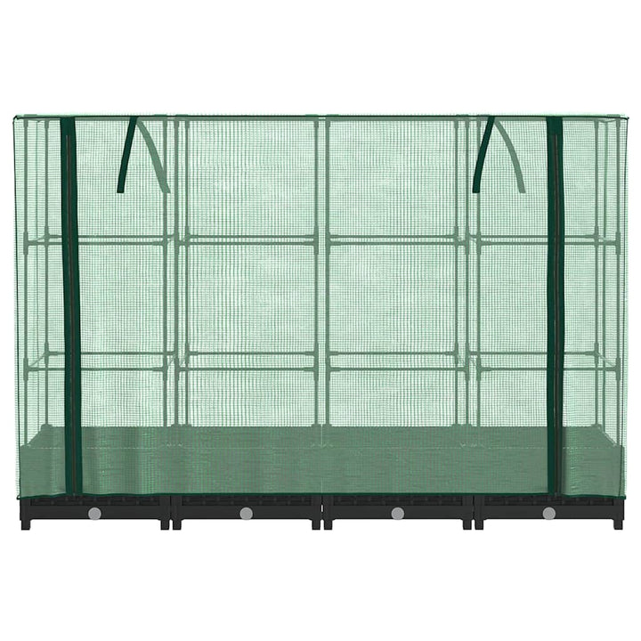 højbed med drivhusovertræk rattan-look 160x40x123 cm