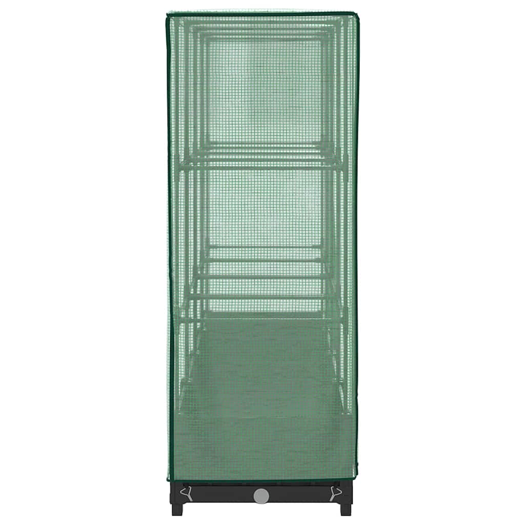 højbed med drivhusovertræk rattan-look 160x40x123 cm
