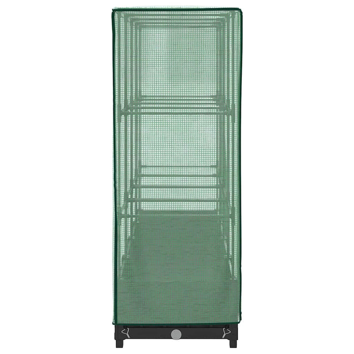 højbed med drivhusovertræk rattan-look 160x40x123 cm