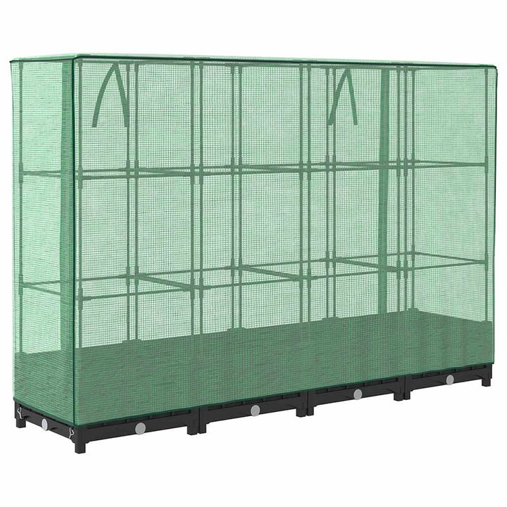 højbed med drivhusovertræk rattan-look 160x40x123 cm