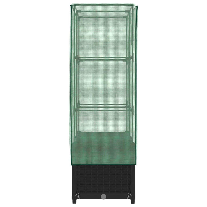 højbed med drivhusovertræk 80x40x138 cm rattan-look