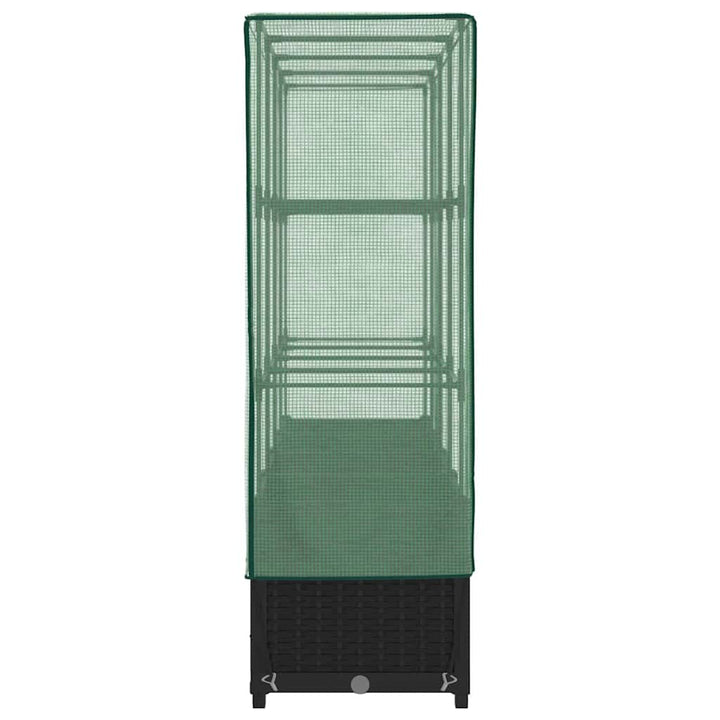 højbed med drivhusovertræk rattan-look 160x40x138 cm
