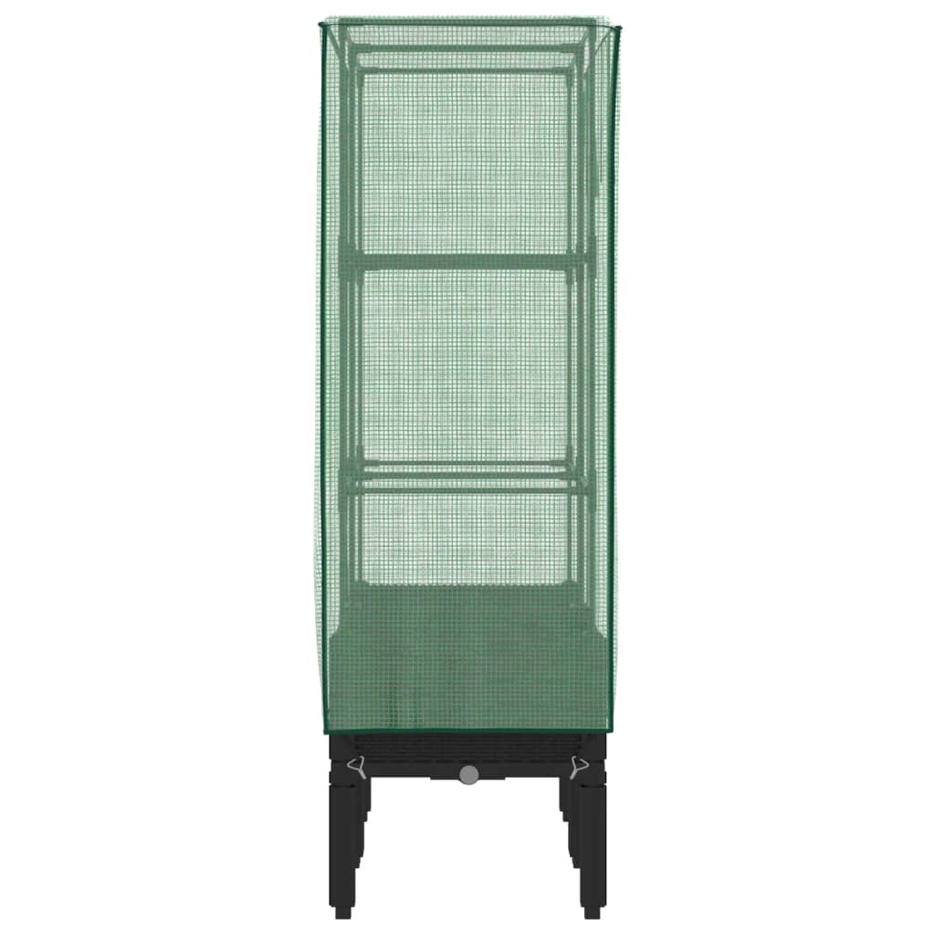 højbed med drivhusovertræk 80x40x140 cm rattan-look
